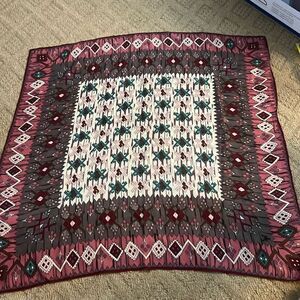100% Silk Square Scarf | Approx. 30" x 30" | Boho Geometric Print